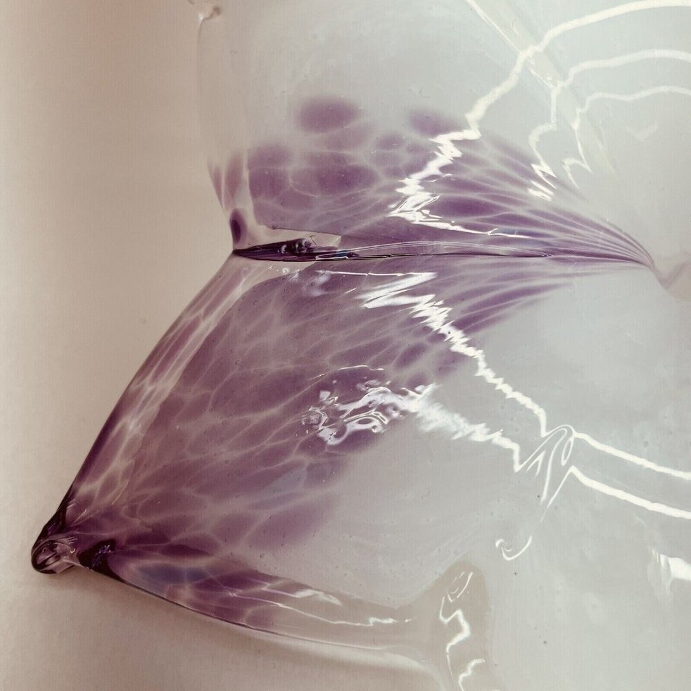 Art Glass Trumpet Vase Handmade Lilac White Cased Sommerso Murano? Italy 7.8" - Picture 10 of 13